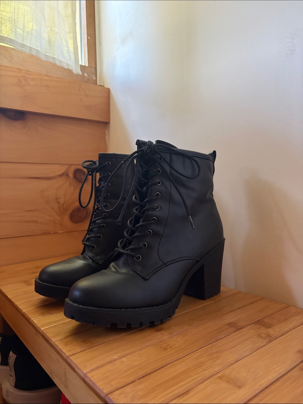Zigi Soho Black Lace-Up Block Heel Ankle Boots